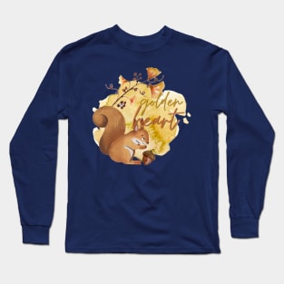 Golden Heart Watercolour Autumn Squirrel Long Sleeve T-Shirt